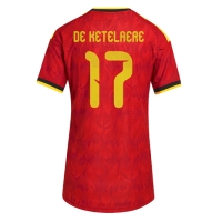 Camiseta Bélgica Charles De Ketelaere #17 Primera Equipación Replica Mundial 2026 para mujer mangas cortas